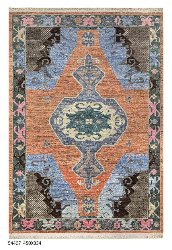 Hariz Design Handwoven Wool Rug – 449 × 329 cm | 100% Natural Wool