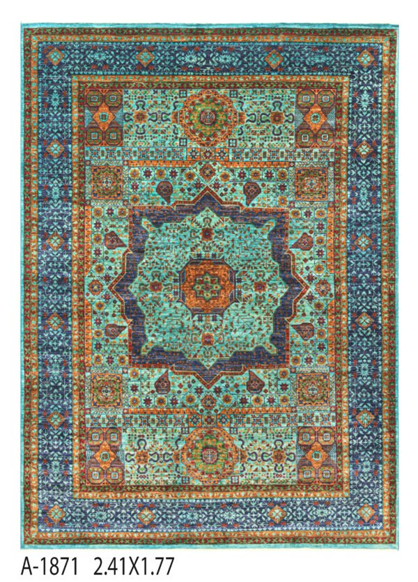 Mamluk Design Handwoven Wool Rug – 244 × 177 cm | 100% Natural Wool