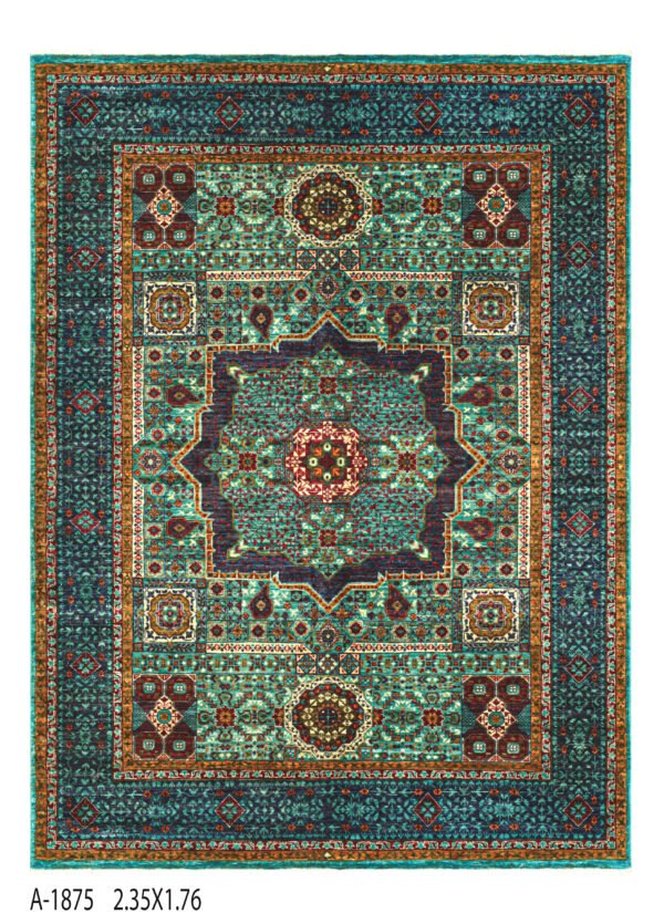 Mamluk Design Handwoven Wool Rug – 233 × 173 cm | 100% Natural Wool