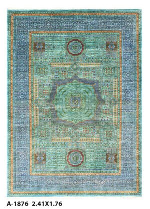 Mamluk Design Handwoven Wool Rug – 243 × 176 cm | 100% Natural Wool