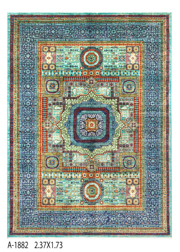 Mamluk Design Handwoven Wool Rug – 237 × 171 cm | 100% Natural Wool