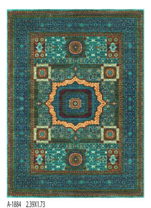 Mamluk Design Handwoven Wool Rug – 236 × 175 cm | 100% Natural Wool