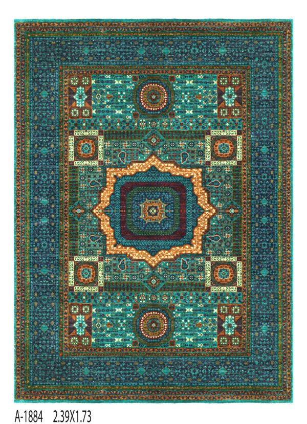 Mamluk Design Handwoven Wool Rug – 236 × 175 cm | 100% Natural Wool