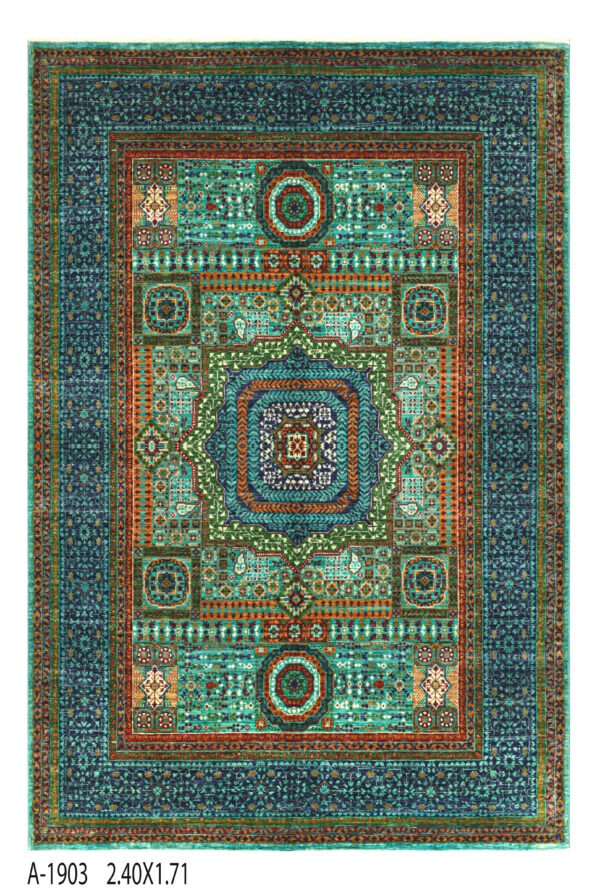 Mamluk Design Handwoven Wool Rug – 241 × 170 cm | 100% Natural Wool