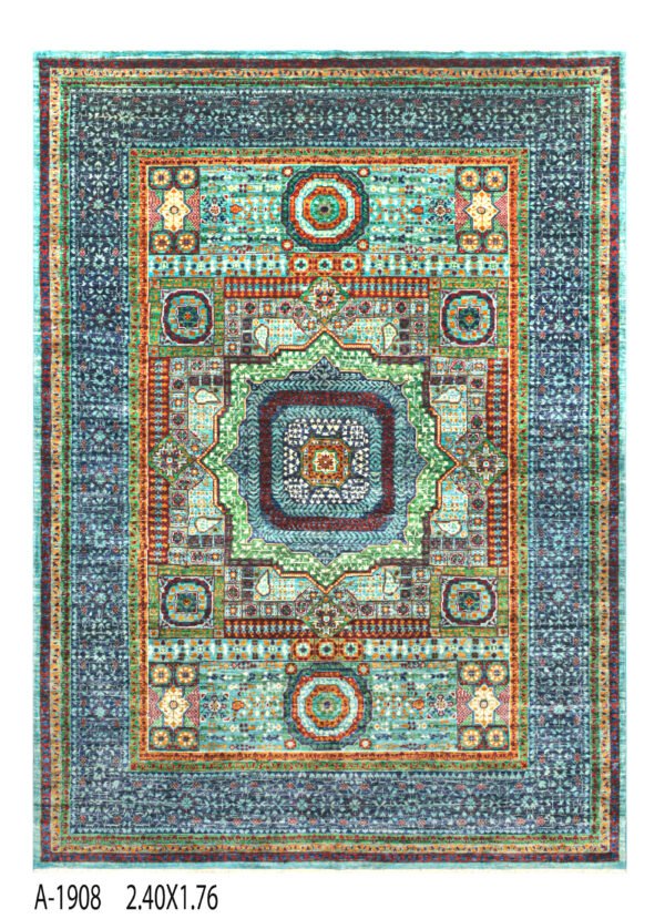 Mamluk Design Handwoven Wool Rug – 238 × 174 cm | 100% Natural Wool
