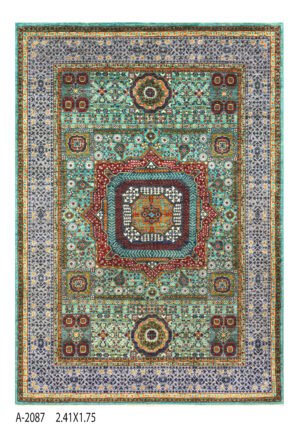 Mamluk Design Handwoven Wool Rug – 240 × 173 cm | 100% Natural Wool