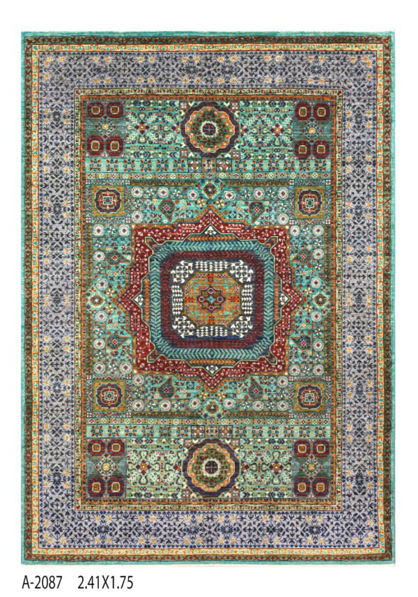 Mamluk Design Handwoven Wool Rug – 240 × 173 cm | 100% Natural Wool