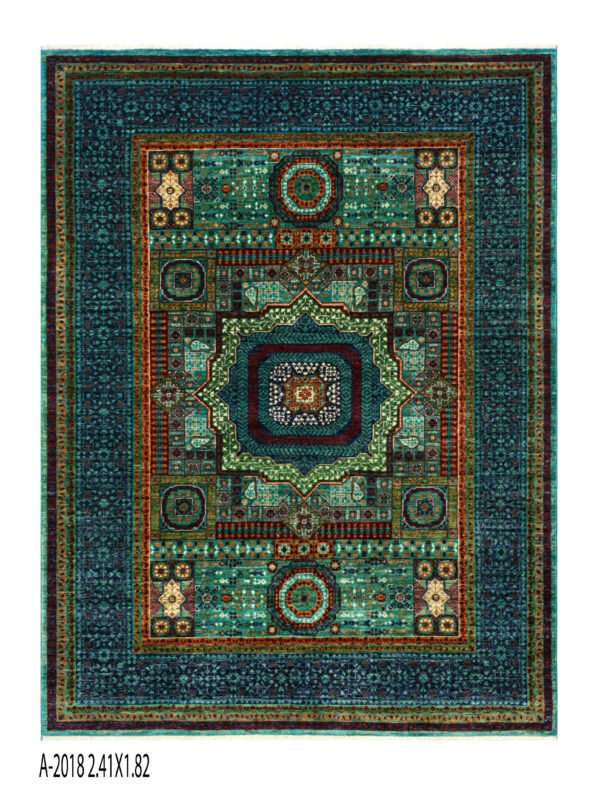 Mamluk Design Handwoven Wool Rug – 243 × 181 cm | 100% Natural Wool