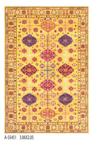 Medium Kazzak Design Handwoven Wool Rug – 305 × 205 cm | 100% Natural Wool