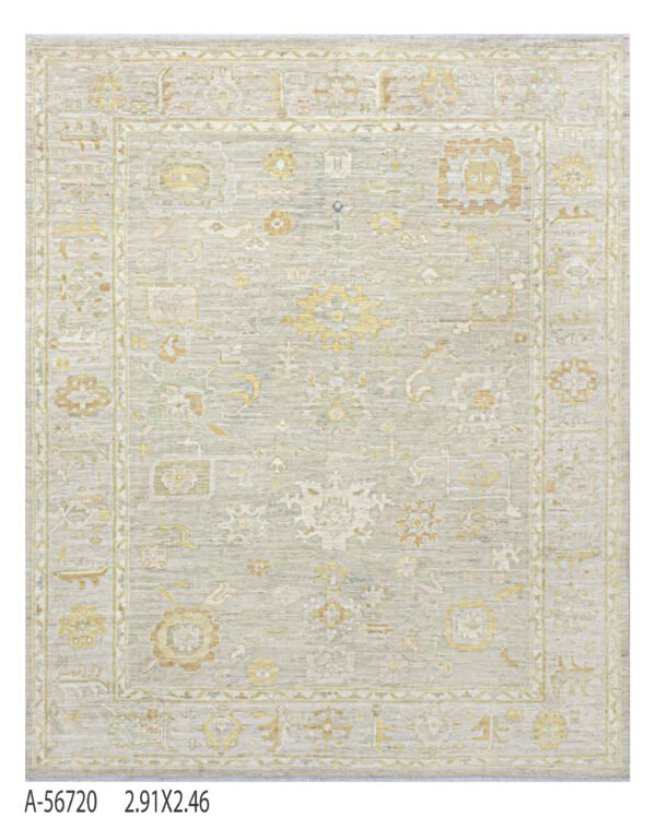 Ushak Design Handwoven Wool Rug – 294 × 244 cm | 100% Natural Wool