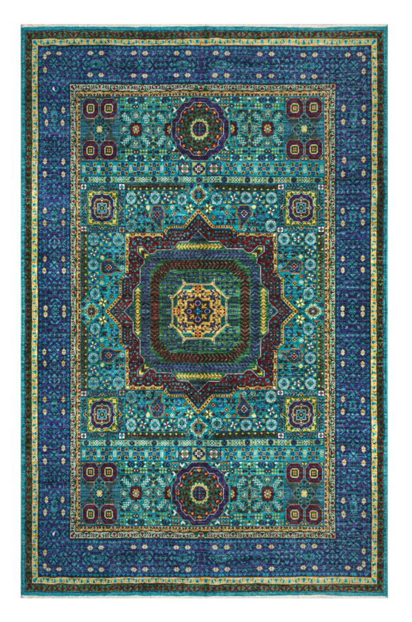 Mamluk Design Handwoven Wool Rug – 255 × 176 cm | 100% Natural Wool
