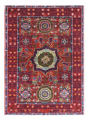 Mamluk Design Handwoven Wool Rug – 138 × 99 cm | 100% Natural Wool
