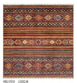 Khurjin Design Handwoven Wool Rug – 245 × 247 cm | 100% Natural Wool