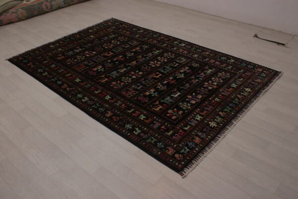 IMG_2476 Handmade Afghan Buzak Wool Rug – Traditional Animal Motif Carpet (2.45 × 1.68 m)