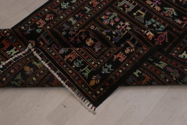 IMG_2479 Handmade Afghan Buzak Wool Rug – Traditional Animal Motif Carpet (2.45 × 1.68 m)