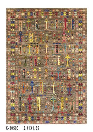 Waziri Design Handwoven Wool Rug – 239 × 165 cm | 100% Natural Wool