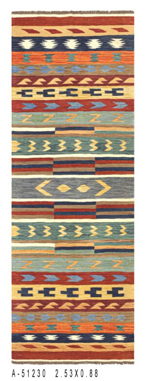 HAZARA Kilim – 257 × 90 cm