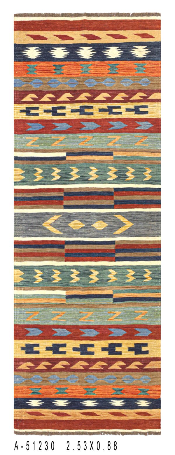 HAZARA Kilim – 257 × 90 cm