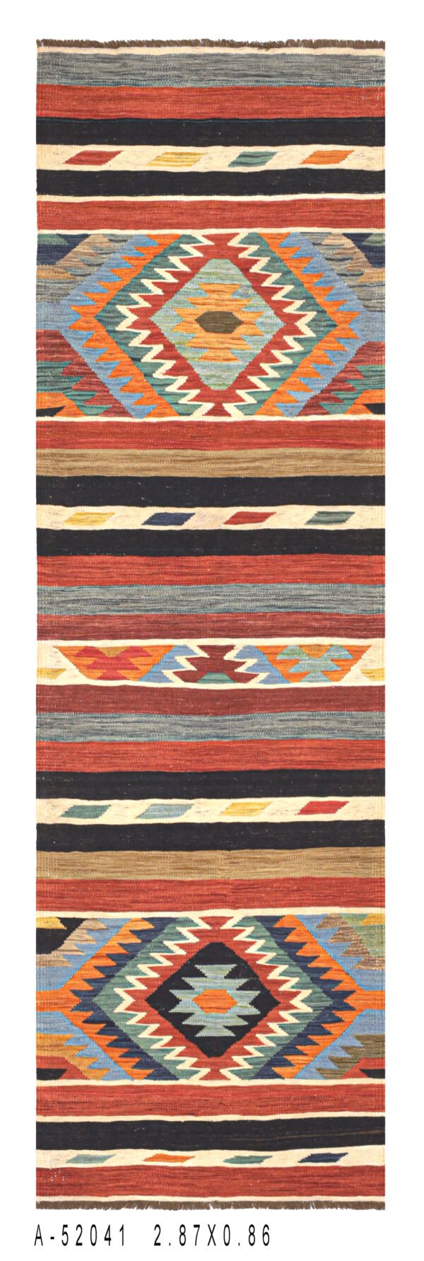 HAZARA Kilim – 291 × 88 cm