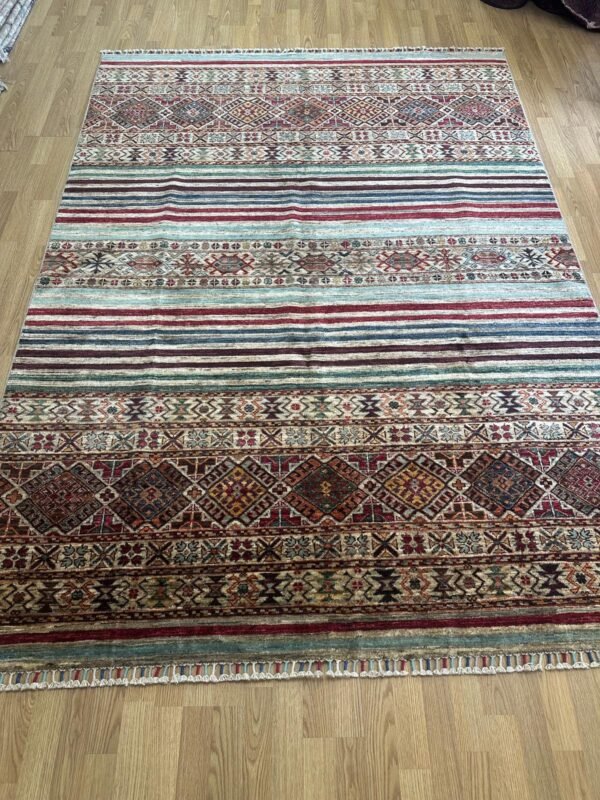 Khurjin Design Handwoven Wool Rug – 246 × 177 cm | 100% Natural Wool