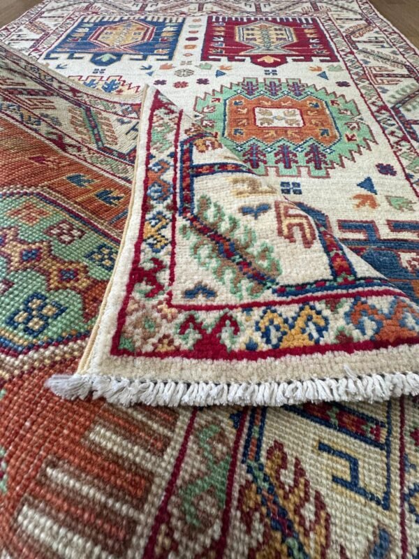 Medium Kazzak Design Handwoven Wool Rug – 144 × 100 cm | 100% Natural Wool