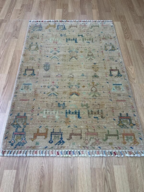 Buzak Design Handwoven Wool Rug – 115 × 80 cm | 100% Natural Wool