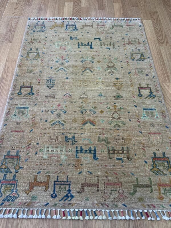 Buzak Design Handwoven Wool Rug – 115 × 80 cm | 100% Natural Wool