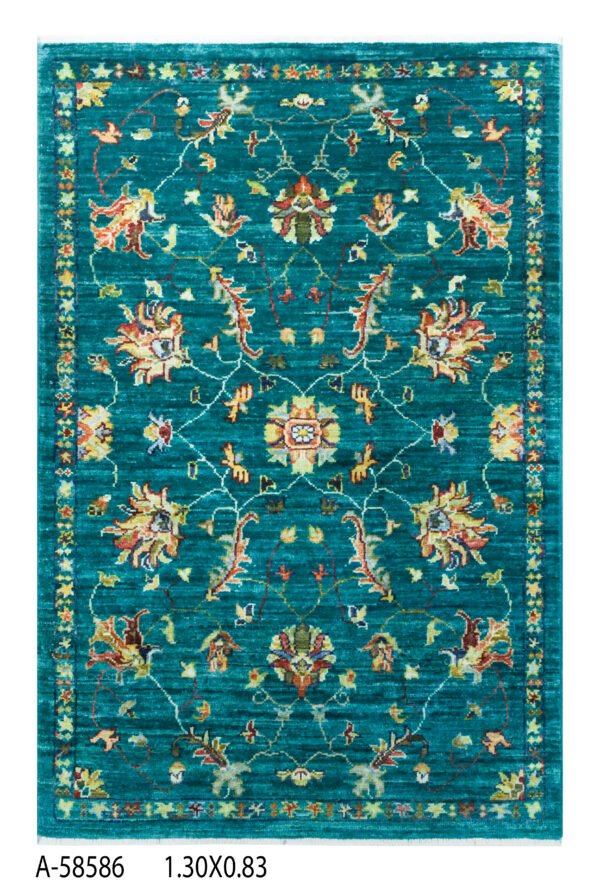 A-58586 1.30X0.83 Sultani Handwoven Rug – 130 × 83 cm